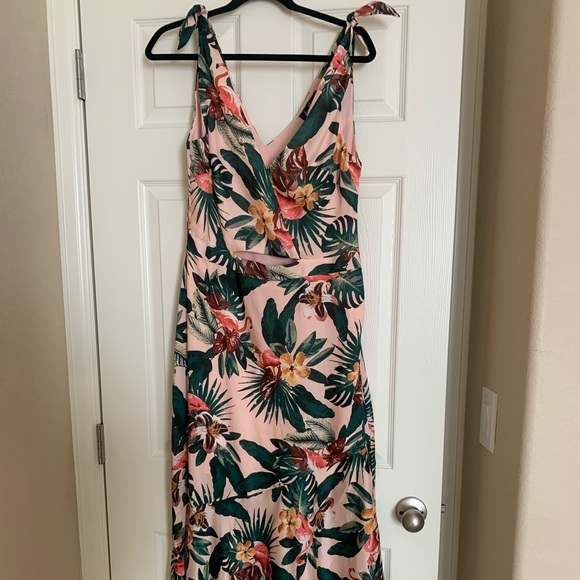 Sleeveless Flamingo-print Dress In Pink/ Green | SAM EDELMAN - Picture 2 of 6